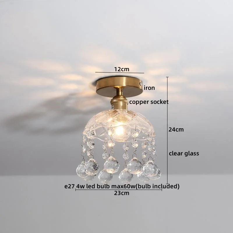DecorBites™ Green Glass LED Ceiling Lamp for Home Living Room and Hallway Lighting