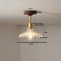 DecorBites™ Green Glass LED Ceiling Lights: Modern Copper Wood Indoor Lamp