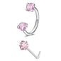 6/2pcs Horseshoe Nose Rings with L-Shape Nose Stud, Stainless Steel