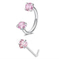 6/2pcs Horseshoe Nose Rings with L-Shape Nose Stud, Stainless Steel