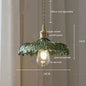 DecorBites™ Green Glass LED Pendant Lamp with Copper Wood Handle for Modern Nordic Home Decor