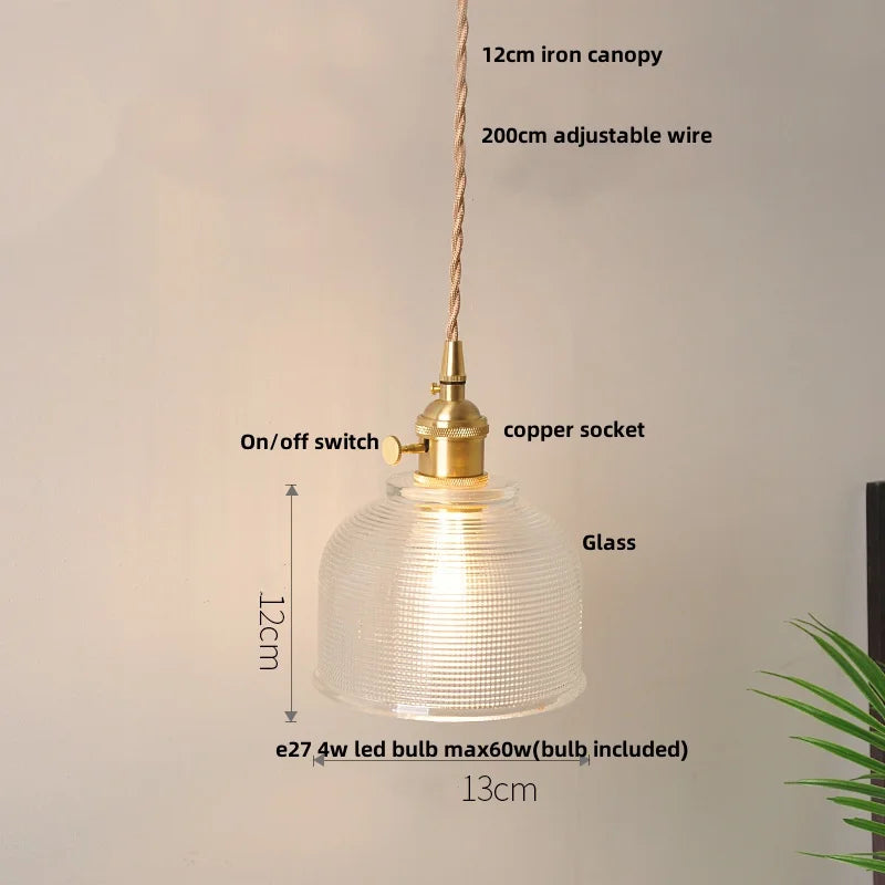 DecorBites™ Glass LED Pendant Lamp: Nordic Modern Design, Adjustable Hanging Light Fixture