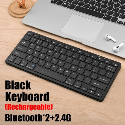 New 2.4G Wireless Rechargeable Silent Wireless Keyboard and Mouse Set, Compact Ergonomic Keyboard Mouse for Office/Home