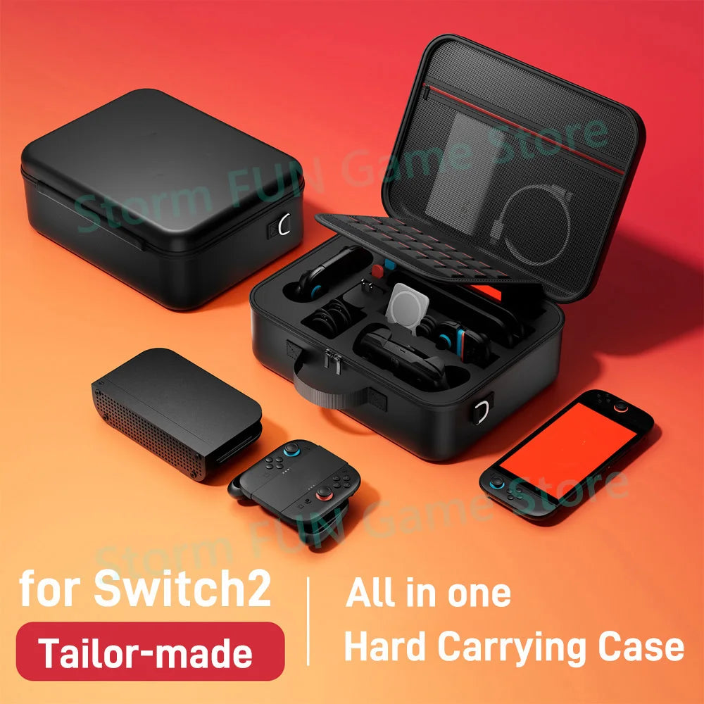 All in One for 2025 Switch 2 Large Storage Case Mario Accessories Hard Carrying Hand Bag for Switch 2 Waterproof EVA Shell Cover