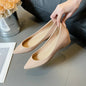 Women Low Heels 5cm Internal Height Increasing Shoe Fashion Flats Women Shoes Pointed Toe Patent Leather Office Driving Shoes