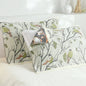 DecorBites™ Japanese Cotton Single Bedspread with Pillow Towel - Floral Birds Design