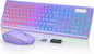 Wireless Backlit Keyboard and Mouse Combo - Rechargeable Full-Size 2.4GHz Illuminated Set for Enhanced Productivity