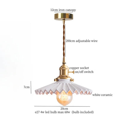 DecorBites™ Lotus Flower Ceramic LED Pendant Lampshade for Home Decor