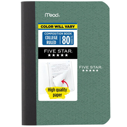 1pcs Mini Composition Notebook With Lined College Ruled Paper, Hard Cover, Assorted Color, Durable Sewn Pages, Non Toxic, School
