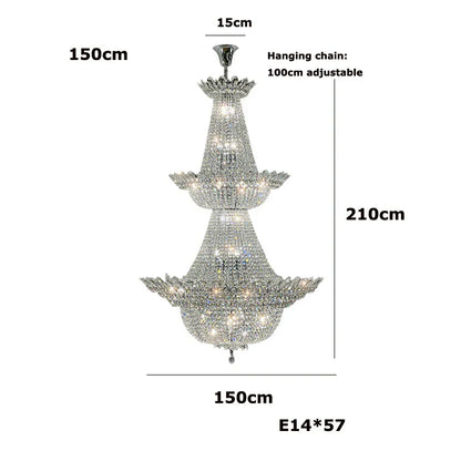 DecorBites™ K9 Crystal Gold Ceiling Chandelier - Trendy Chrome Lighting
