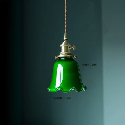 DecorBites™ Green Glass LED Pendant Light for Home, Restaurant, Bar, and Loft Style Decor.