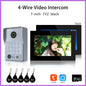 ANJIELO 4-Wire Video Intercom System with 10-inch Touch Screen 5-in-1 Unlock Tuya Smart APP Control IP65 Waterproof Night Vision