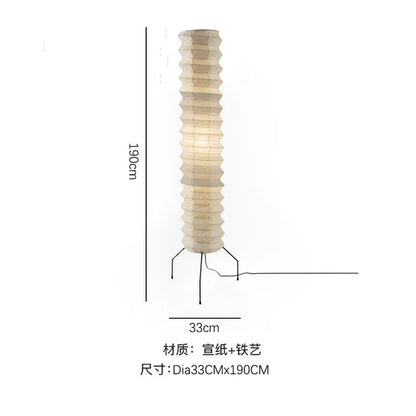 DecorBites™ Japanese Rice Paper Floor Lamp Modern Wabi Sabi Lantern Light