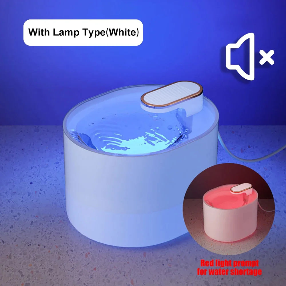 Cat Water Fountain 3L Automatic Water Dispenser with LED Light Ultra Silent Pet Drinking Water Fountain Automatic Pet Feeder
