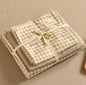 DecorBites™ Japanese Grid Printed Cotton Bedding Set in Queen/King for Cozy Sleep