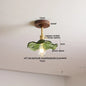 DecorBites™ Green Glass LED Ceiling Lights: Modern Copper Wood Indoor Lamp