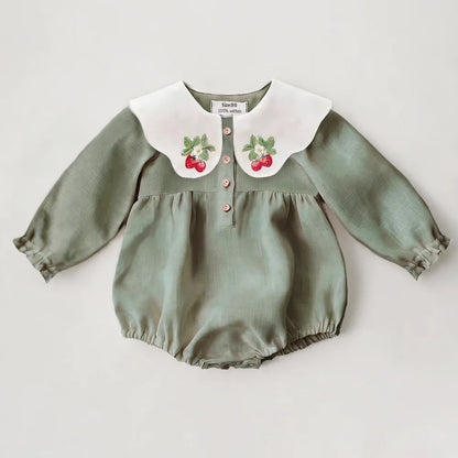 0-2y Baby Girls Clothes Cotton Linen Sleeveless Infant Girl Rompers