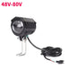 Ebike E-Bike 36V 48V 60V 80V Electric Bicycle Light with Horn Waterproof Scooters Motorcycle Headlight Horn Set Front Headlight