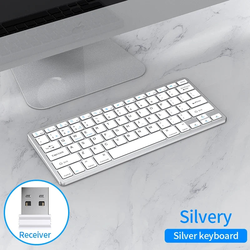 NexusClick Wireless Ergonomic Keyboard Mouse Combo - Rechargeable Mini Multimedia Set for PC, Laptop, MacBook