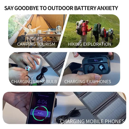 Dual USB DC Waterproof 100W Foldable Portable Solar Charging Panel Outdoor Survival Backpack Emergency Power Supply Gear for