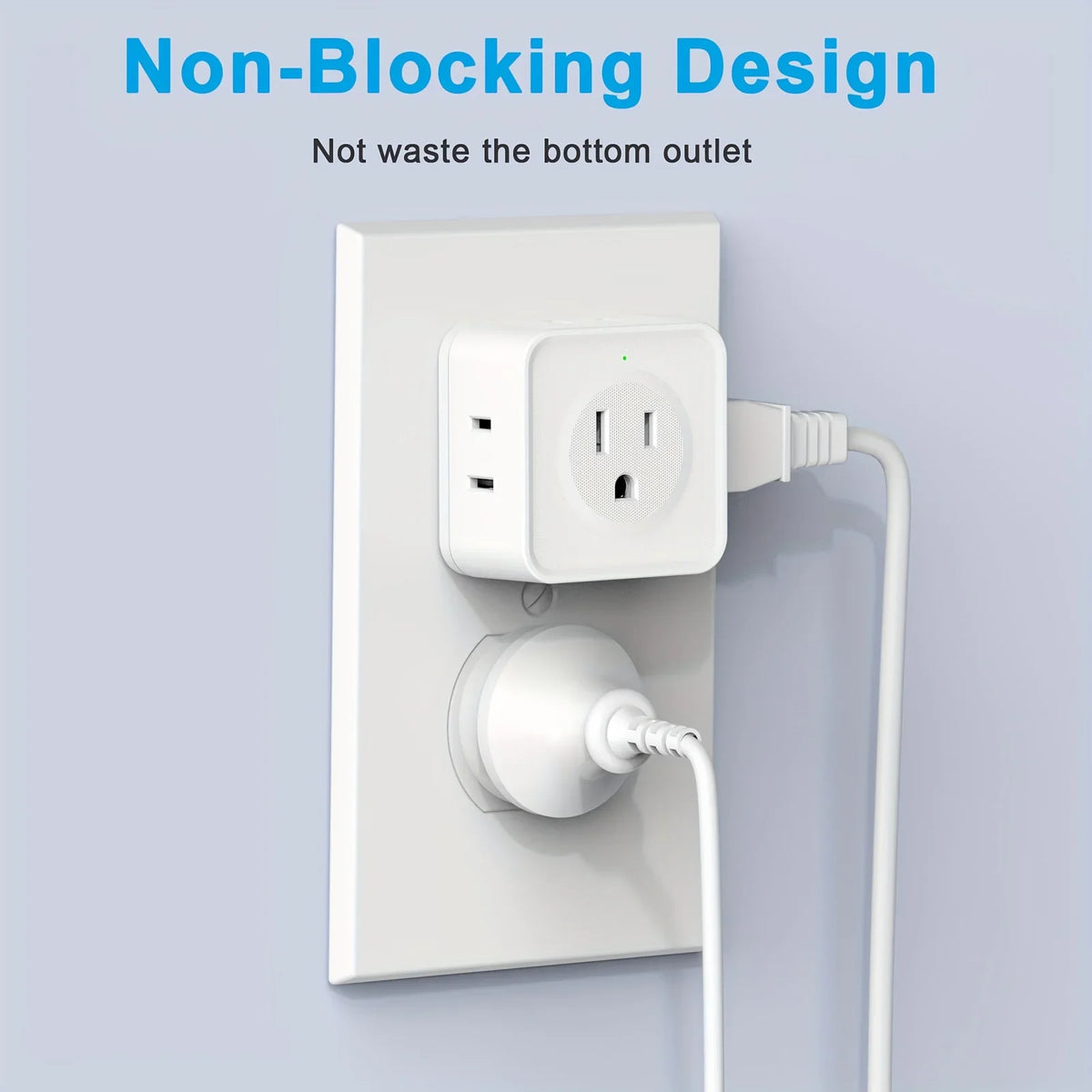 5 Way Multi Plug Outlet Extender, Wall Outlet Expander, Small