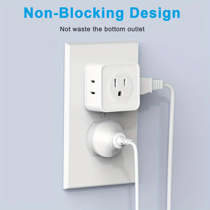 5 Way Multi Plug Outlet Extender, Wall Outlet Expander, Small