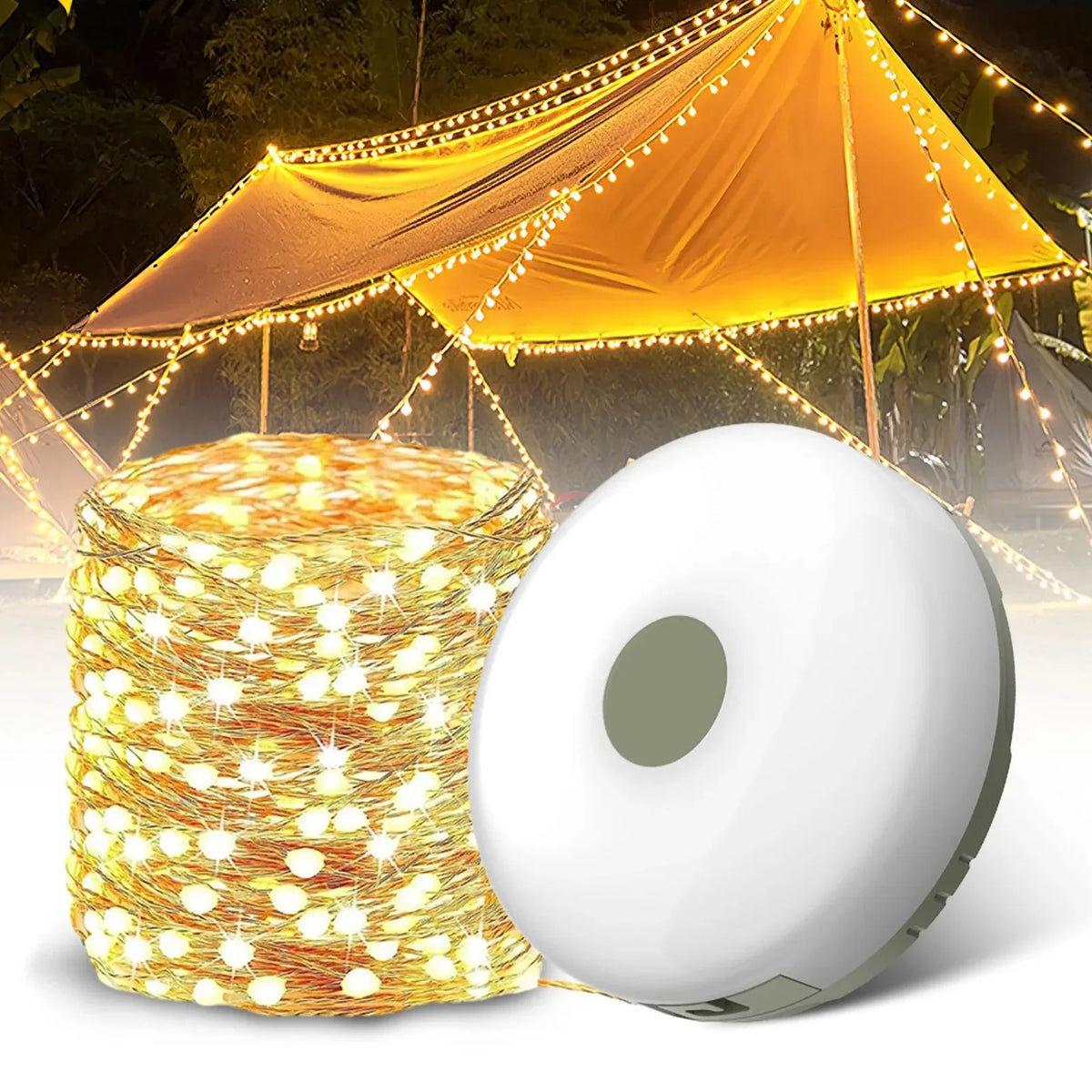 Camping String Lights 2 in1 Outdoor Waterproof Portable Stowable