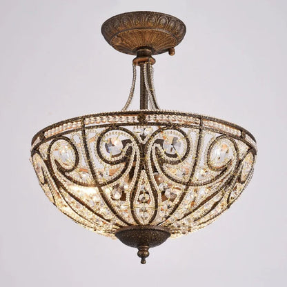 DecorBites™ Luxe Crystal Semi Chandelier for Bedroom, Restaurant, Aisle - European Retro Style
