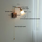 DecorBites™ Glass Pink LED Wall Lights Pull Chain Switch Rotatable Sconce Bedside Lamp