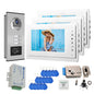 7 Inch Color Video Door Phone doorbell RFID Access Control Camera System for 2/3/4Unit  multi apartments Intercom
