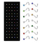 40/60pc Stainless Steel Straight L Nose Stud for Women Nose Ring Set