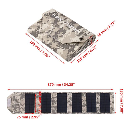 100W/80W/60W Foldable Solar Panel 5V USB Portable Folding Bag for Cell Phone Outdoor Waterproof Power Bank for Camping Hiking