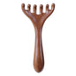 Natural Sandalwood Five-Claw Scalp Massager Gua Sha Tool Back Scratcher Spa Handheld Meridian Massage Comb Hair Care