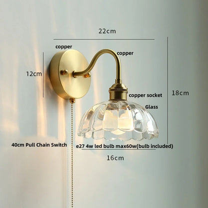 DecorBites™ Green Class Ball LED Wall Light with Copper Socket for Bedroom Living Dining Room