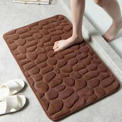 40x60cm/50x80cm Bath Rugs Mat Non Slip Cobblestone Embossed Carpets