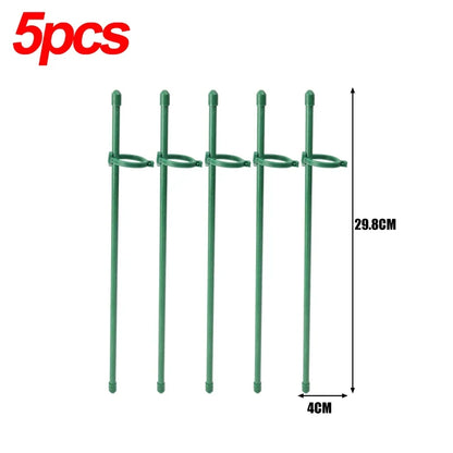 20/5PCS Plant Support Rods Adjustable Plant Stake Orchid Sticks With Clip Flowers Plants Vine Stand Holder Garden Stakes Pole