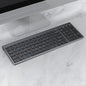 2.4G Wireless & Bluetooth Rechargeable Ultra-Thin Keyboard Mouse Set for Computer, Office, Gaming, iPad - Silent Slim Design