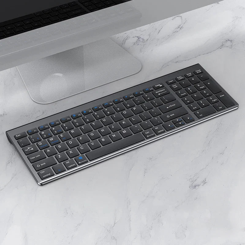 2.4G Wireless & bluetooth Keyboard Mouse Set Rechargeable Ultra-thin Computer Office Gaming Silent Slim Keyboard Mouse for ipad