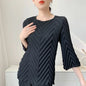 Spring New Women Handmade Pleated Pants Set Comfortable Casual Seven