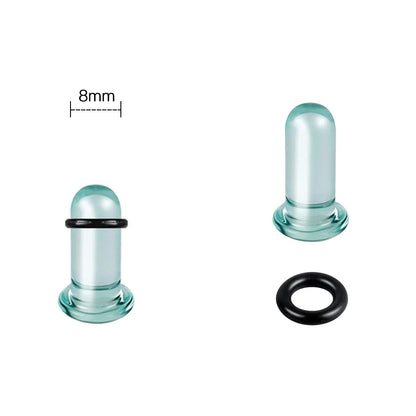 2pcs Glass Ear Gauges Stretching Kit Short Taper Expander 1.6-16mm