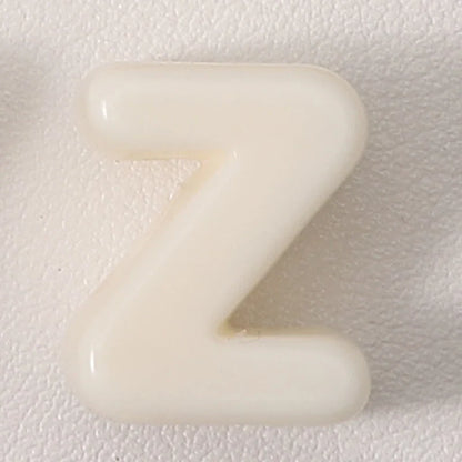 20pcs Beige Acrylic Large Hole Letter Loose Beads DIY Necklace