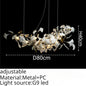 DecorBites™ Leaf Branch Ceramic Chandelier | Modern Golden Lighting Fixture for Living Room
