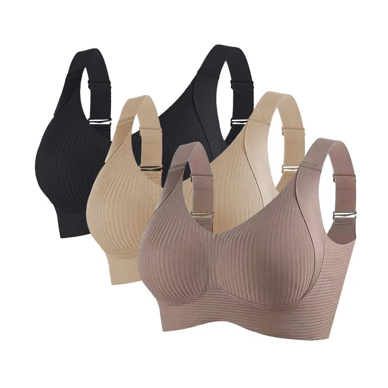 3pcs/set Women's Push-Up Bra Non-Wire Lift Bra Seamless Underwear