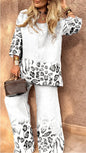 New Summer Leopard Print Two Piece Set Women Fashion Casual Loose