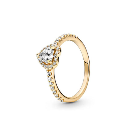 Gold Color Sun Heart Bow Size 6 7 8 9 Ring Rings for Trenday Women