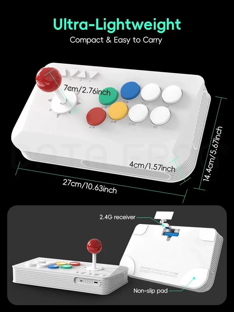 DATA FROG Y5A Arcade Console Joystick Suitable for Android iOS PC Switch Arcade Fight Stick Support 2.4G Wireless