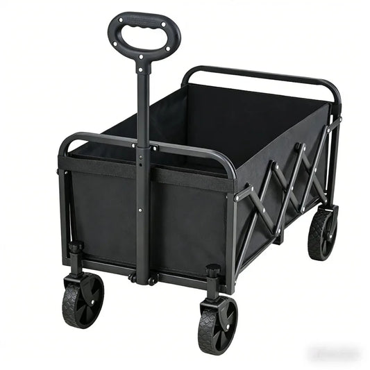 Outdoor garden camping large-capacity folding trolley, portable, detachable, compact and lightweight picnic camping cart