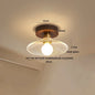 DecorBites™ Green Glass LED Ceiling Lamp Nordic Wood Copper Ceiling Lights