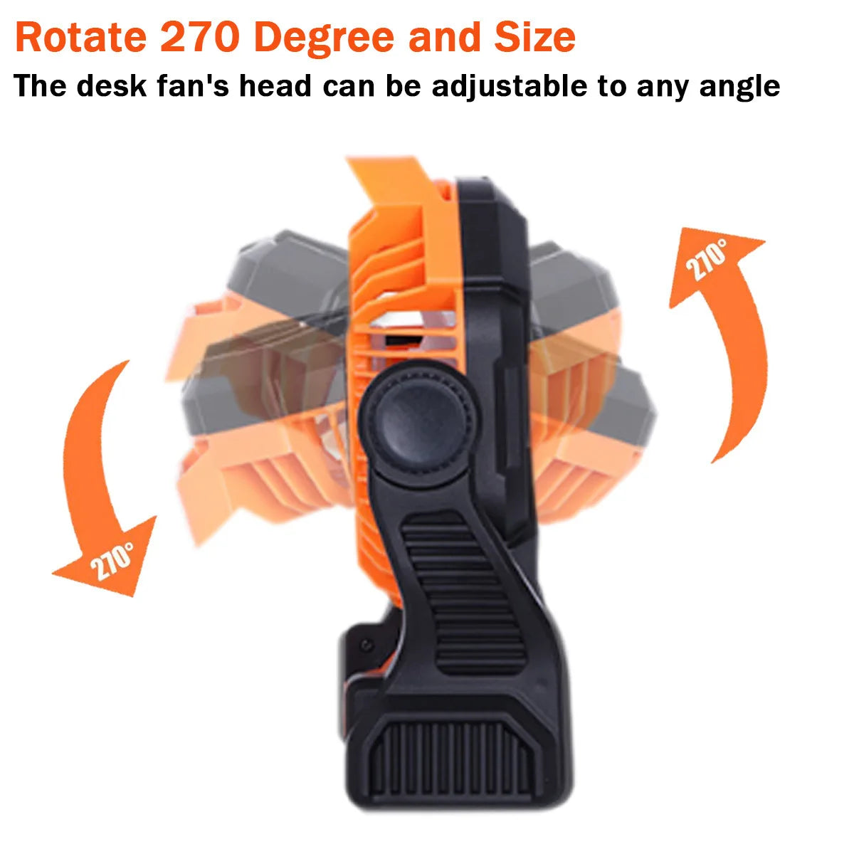 Camping Fan with LED Light, Rechargeable Tent Fan, Portable USB Fan