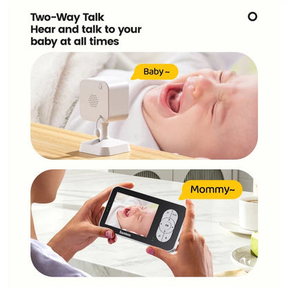 DANMINI New 3.5' RGB Night Light Baby Monitor with Night Vision Temperature Detection Voice Intercom Baby Nanny Security Camera
